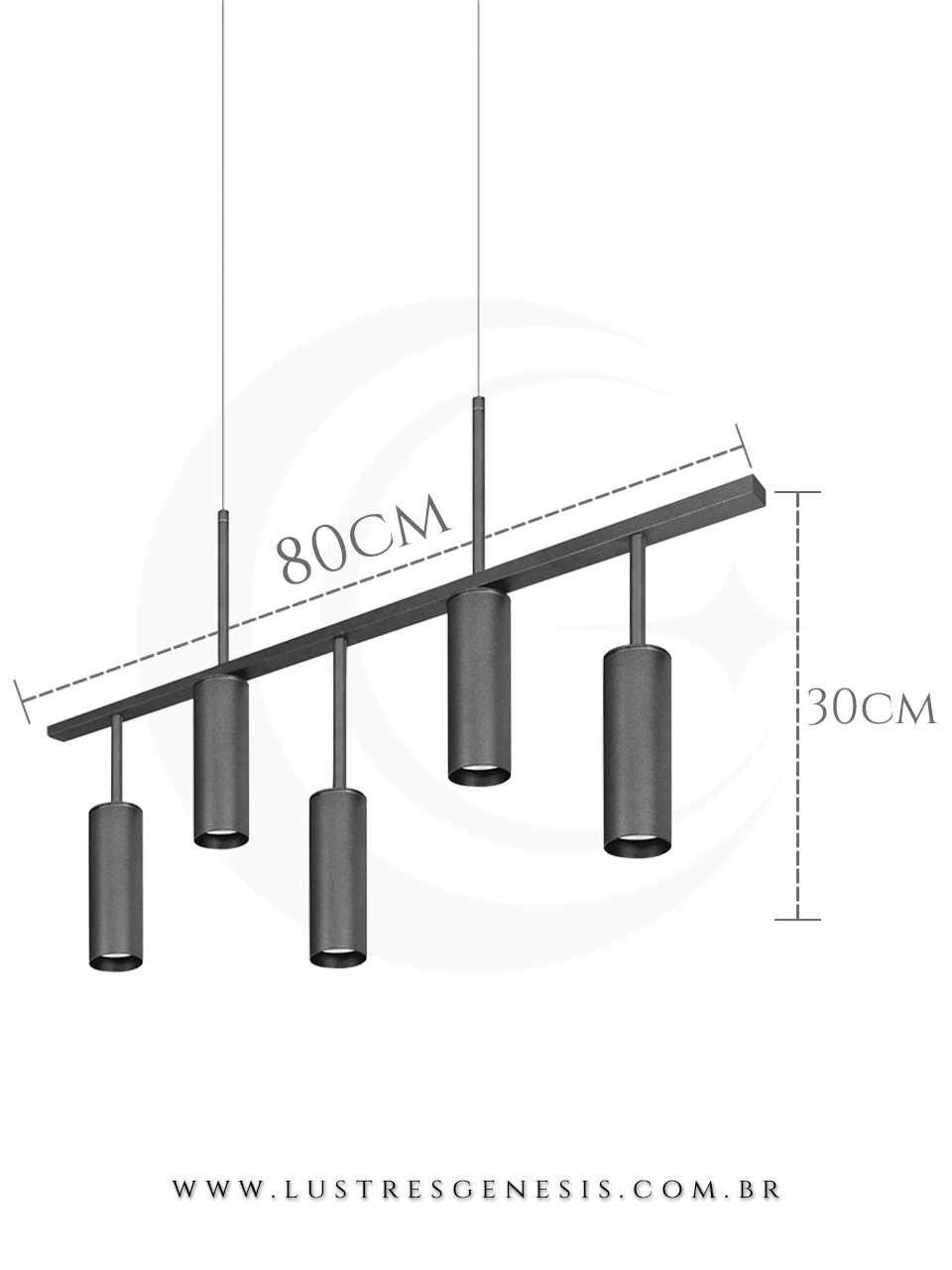 Lustre Pendente Retangular Pipe B5 Preto Minimalista para Balcão de Cozinha, Bancada Area Gourmet, Sala de Jantar e Suite Master
